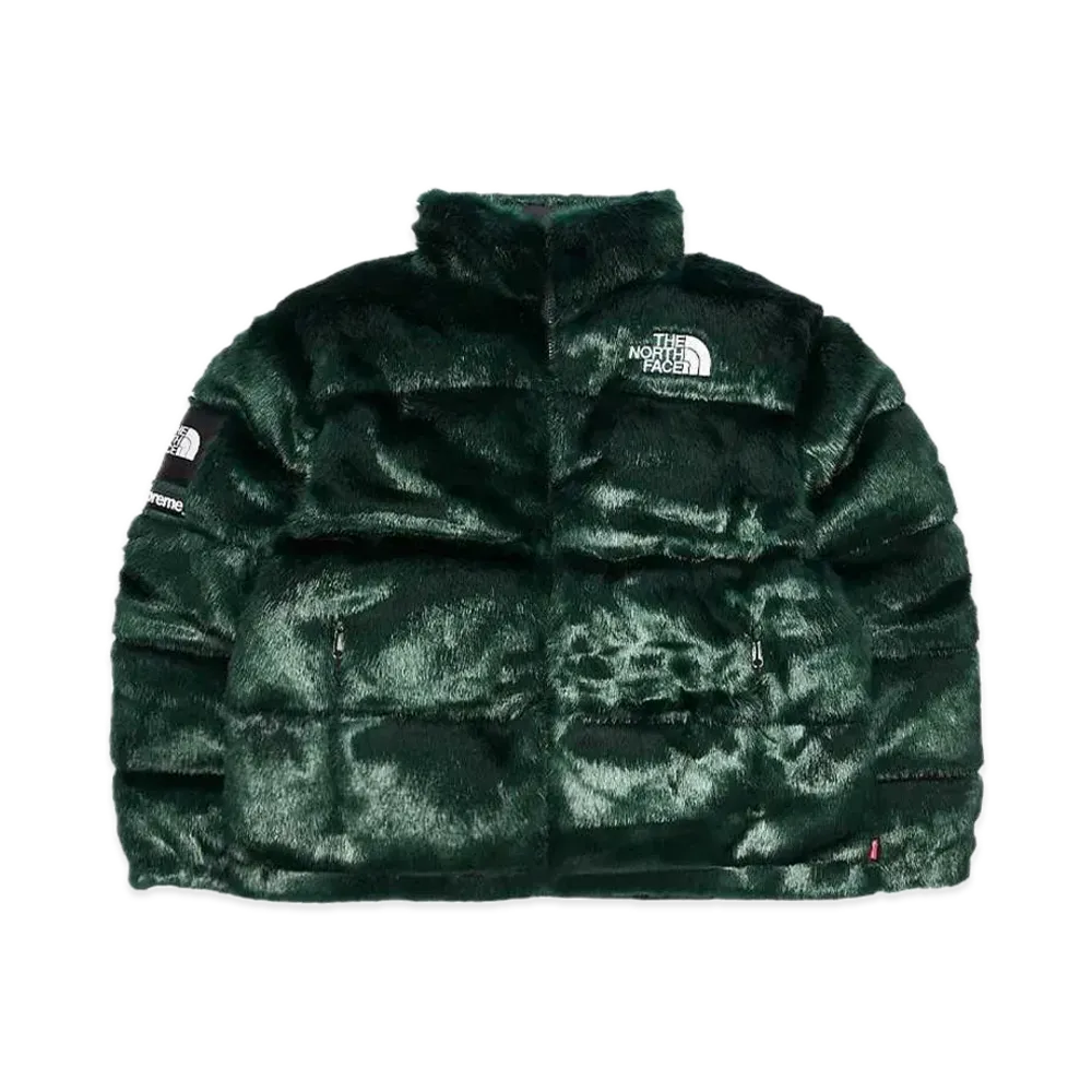 Supreme x The North Face Faux Fur Nuptse Jacket "Green"