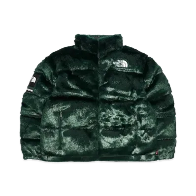 Supreme x The North Face Faux Fur Nuptse Jacket "Green"