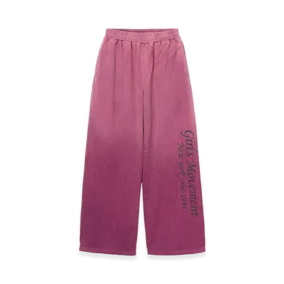 X-Girl Women's Hard Distressed Relax Easy Pants "Burgundy"