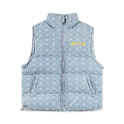 SUPPLIER Monogram Denim Puffer Vest "Blue"