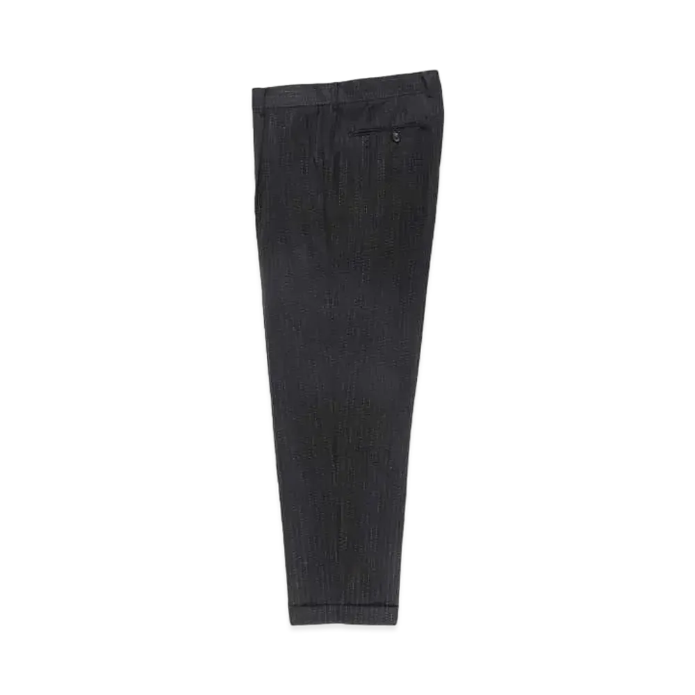 WACKO MARIA DORMEUIL / Glitter Striped Pleated Trousers (type-2) "Black"