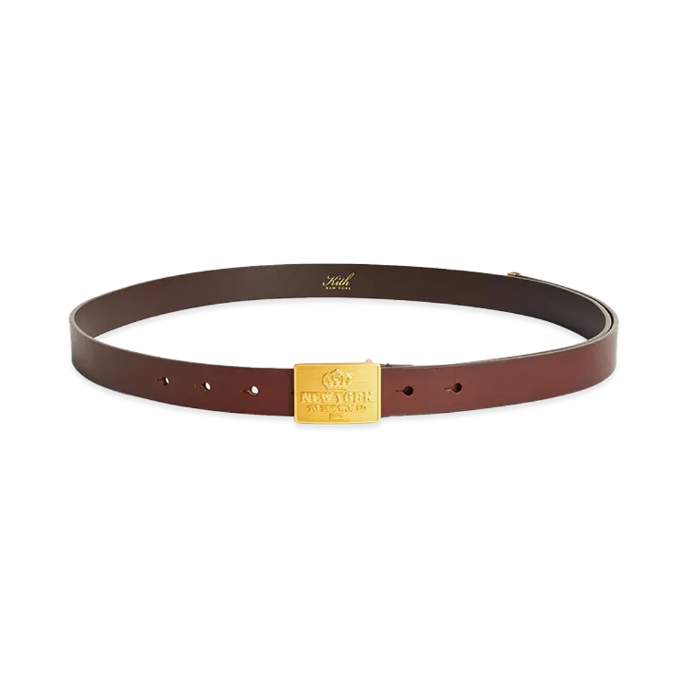 Kith New York Plaque Belt "Walnut"