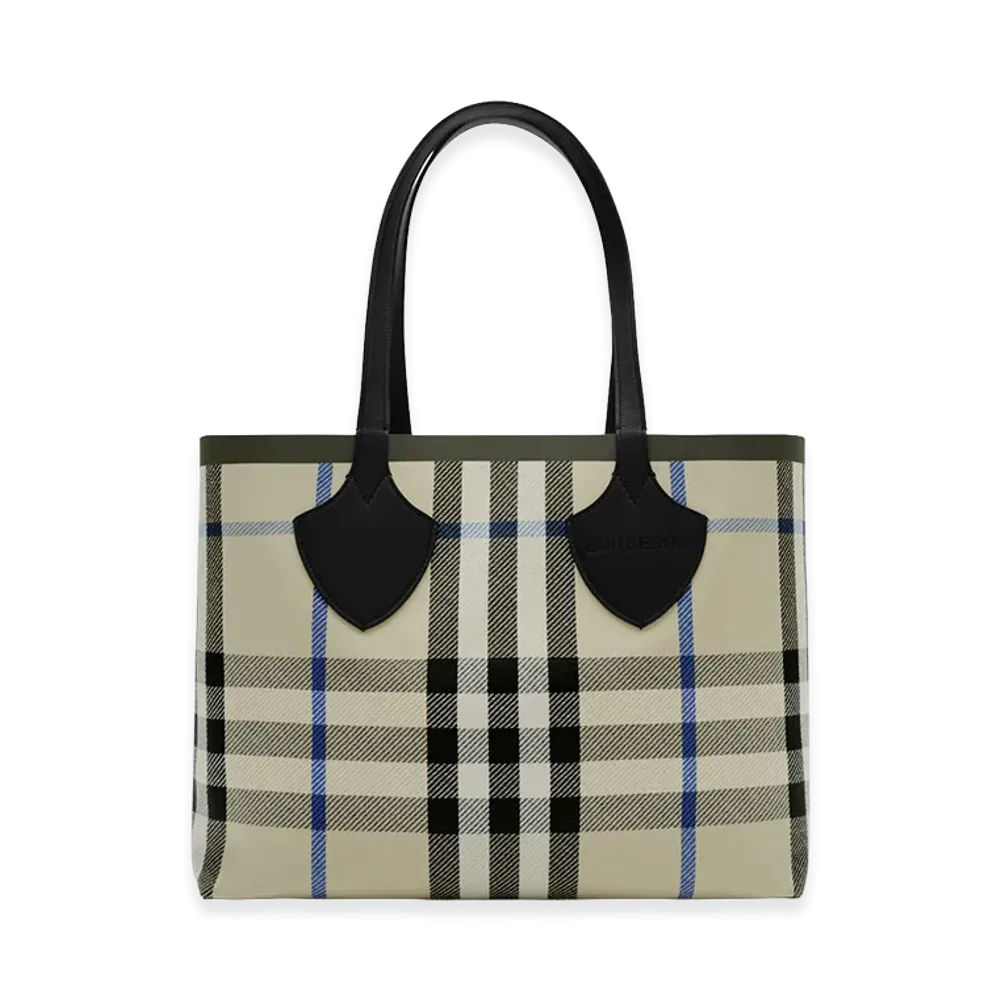Burberry Women's Medium Check Tote "Lichen Beige"