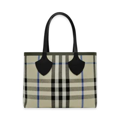 Burberry Women's Medium Check Tote "Lichen Beige"