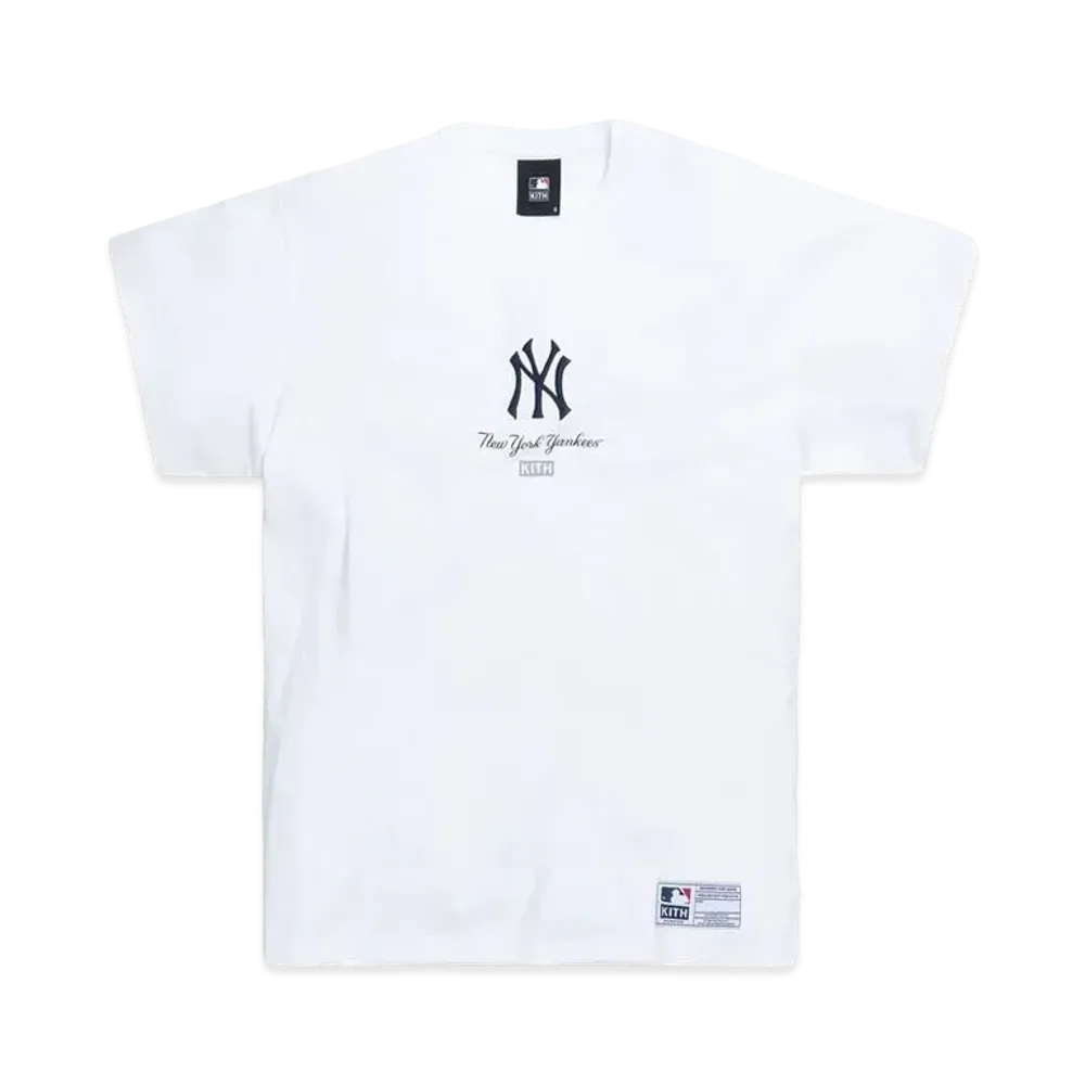 Kith x MLB New York Yankees Icon Script Box Tee "White"