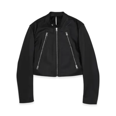 MM6 Maison Margiela Women's Twisted Leather Jacket "Black"