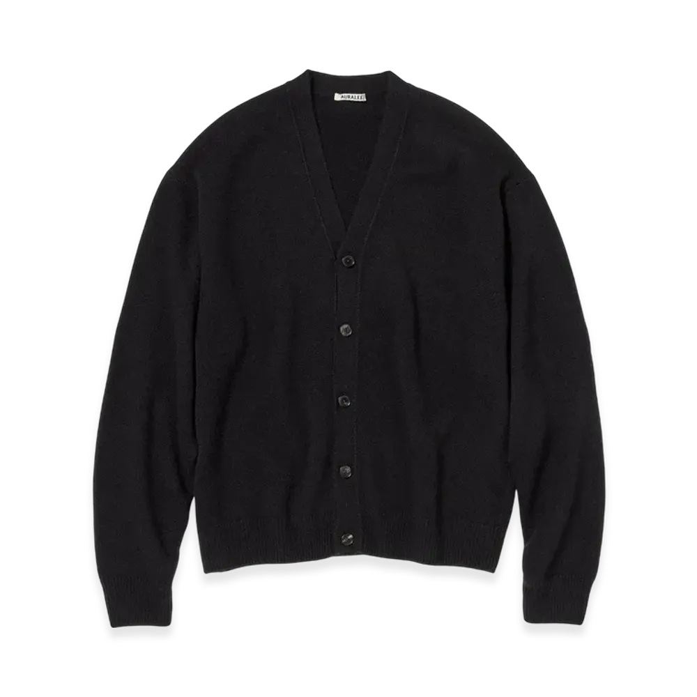 AURALEE Baby Cashmere Knit Cardigan "Top Black"