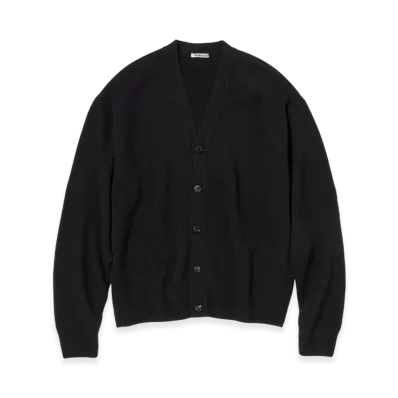 AURALEE Baby Cashmere Knit Cardigan "Top Black"