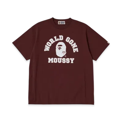 A BATHING APE x MOUSSY College Patch Tee "Brown"