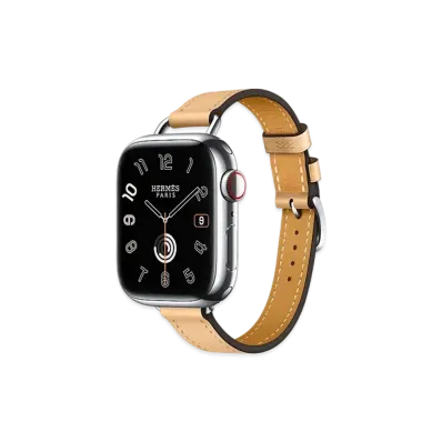 Apple Watch x Hermes Series 9 (GPS + Cellular Model) Stainless 41mm and Single Tour Attelage "Naturel Sable"