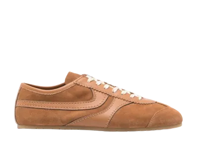 DRIES VAN NOTEN Suede Sneakers With Leather Inserts "Brown"