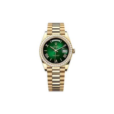 ROLEX Day-Date 40mm Yellow Gold Diamond 228348RBR "Green Ombre"