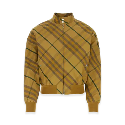 Burberry Embroidered Cotton Bomber Jacket "Checked"