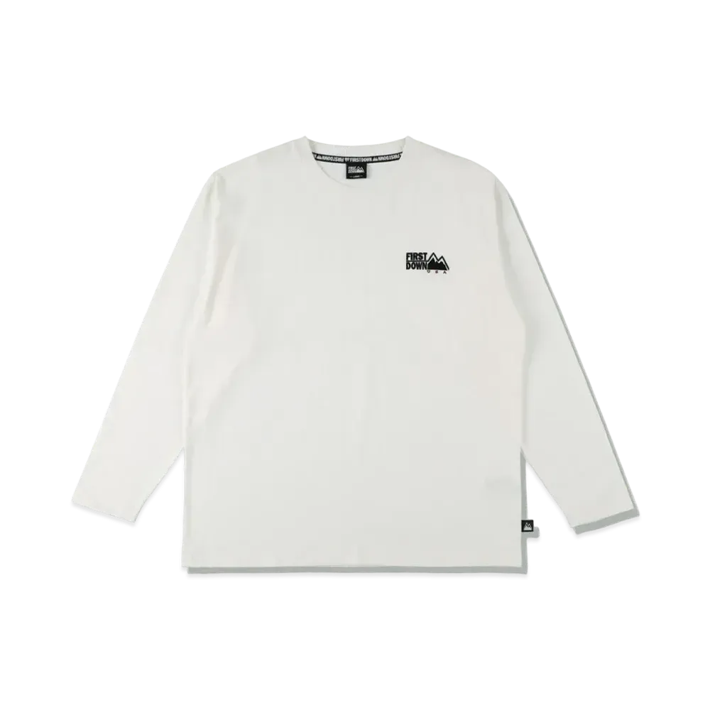 FIRST DOWN L/S EMBROIDERY TEE "White"