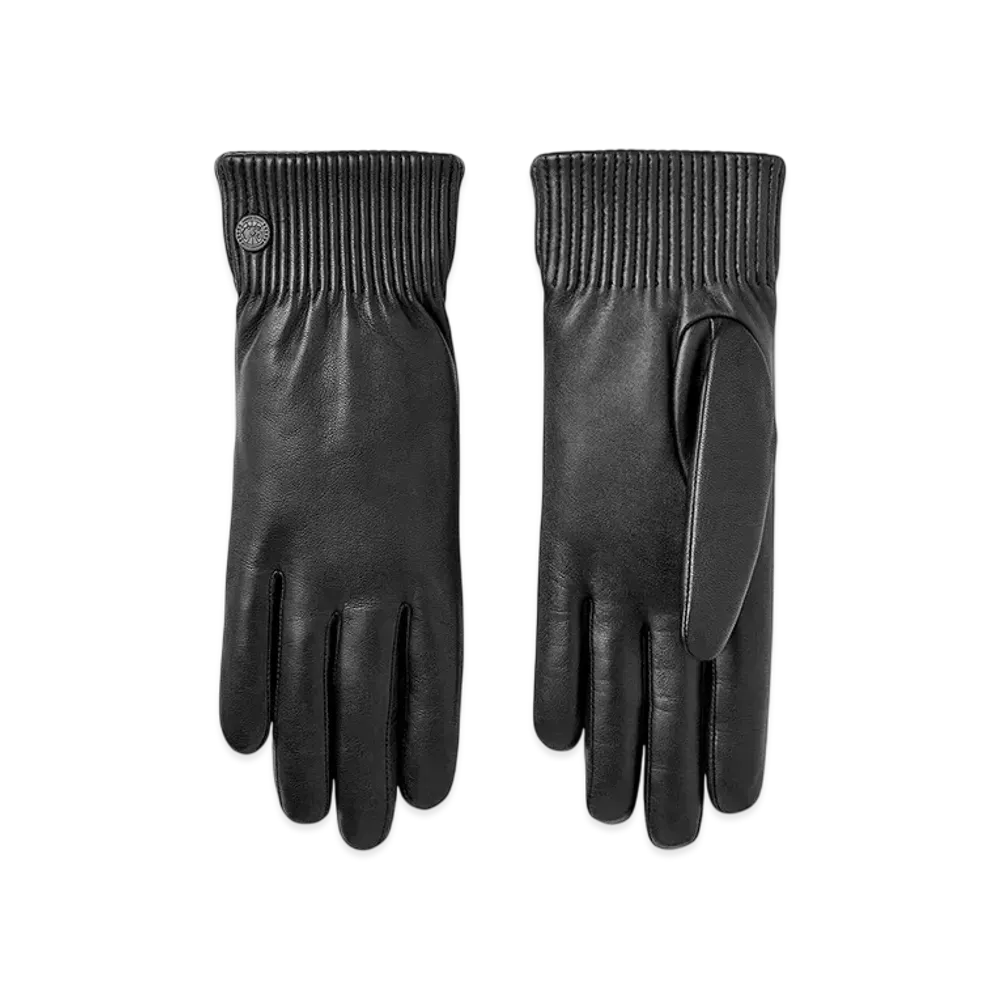 CANADA GOOSE Leather Glove Ribbed Luxe "Black"
