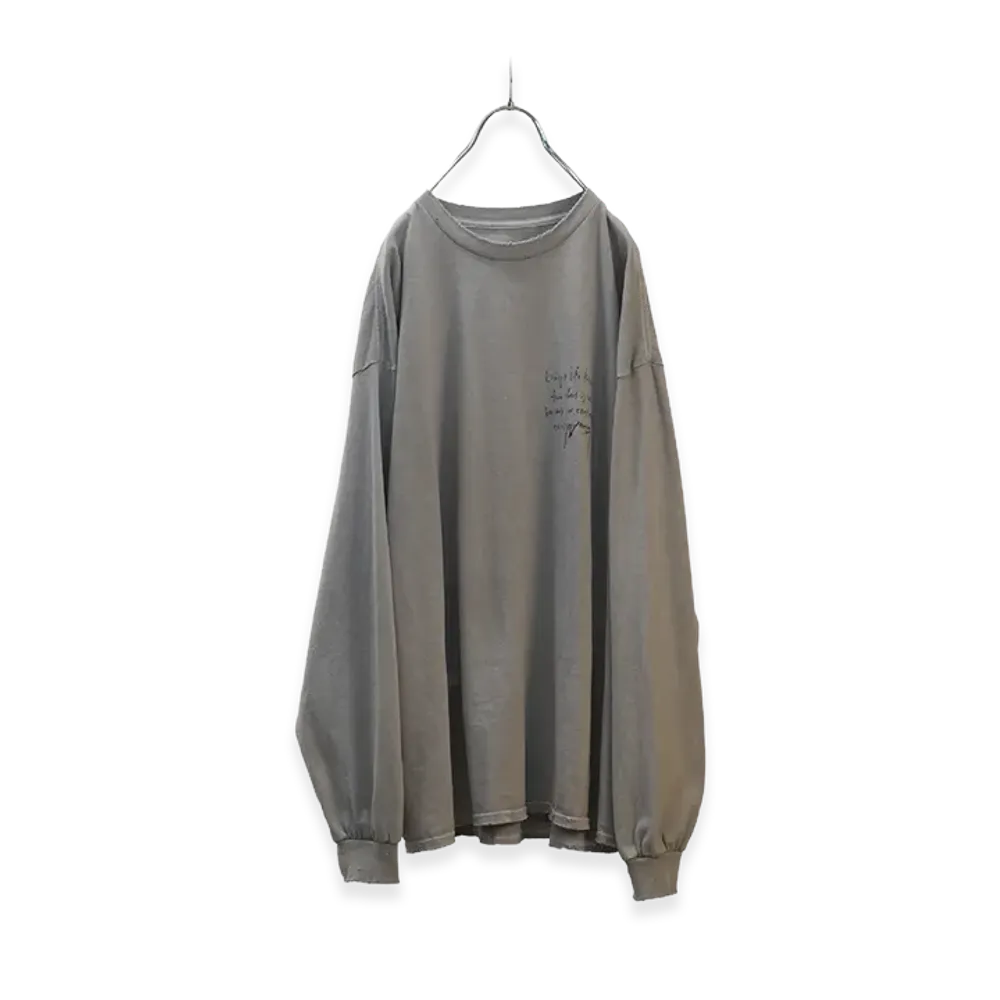 ANCELLM Message L/S T-Shirt "Gray"