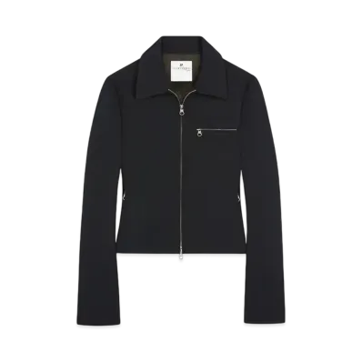 Courreges Zipped Twill Jacket "Black"