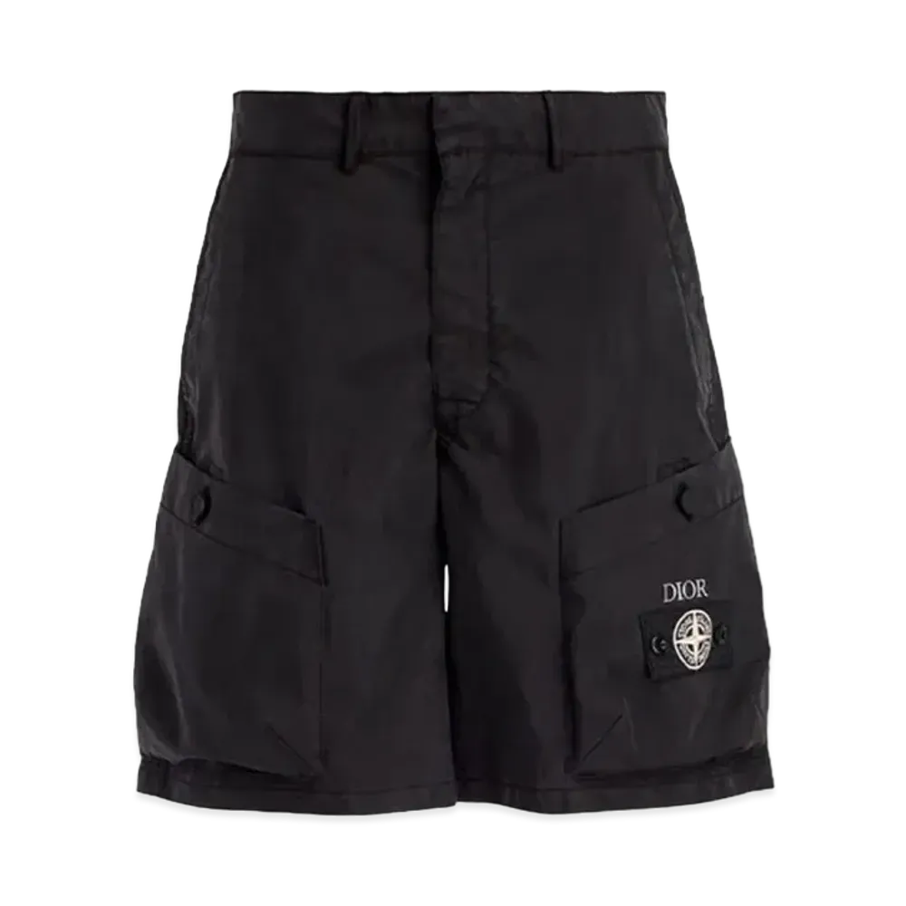 Dior x Stone Island Bermuda Short Pant Cotton Blend Satin "Black"