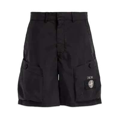 Dior x Stone Island Bermuda Short Pant Cotton Blend Satin "Black"