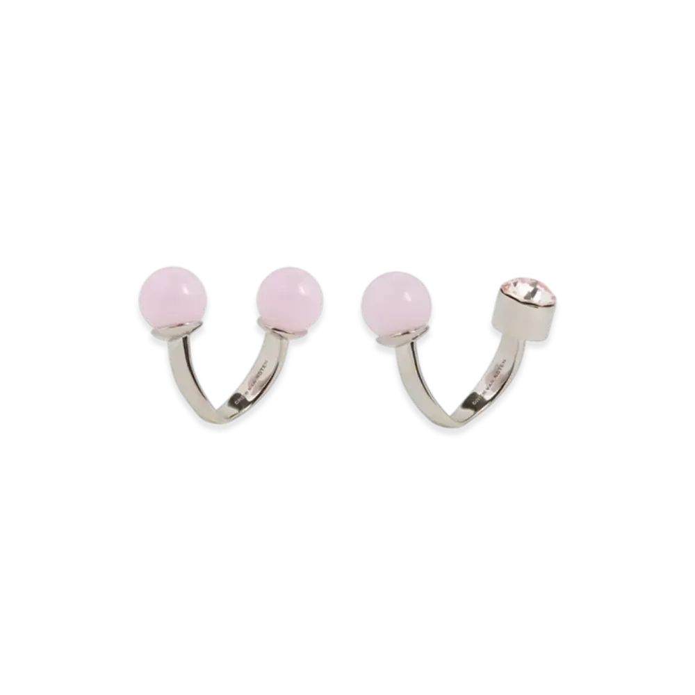 DRIES VAN NOTEN Women's Set Of Open Rings "Pink"