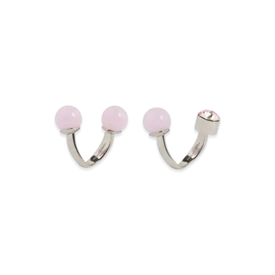 DRIES VAN NOTEN Women's Set Of Open Rings "Pink"