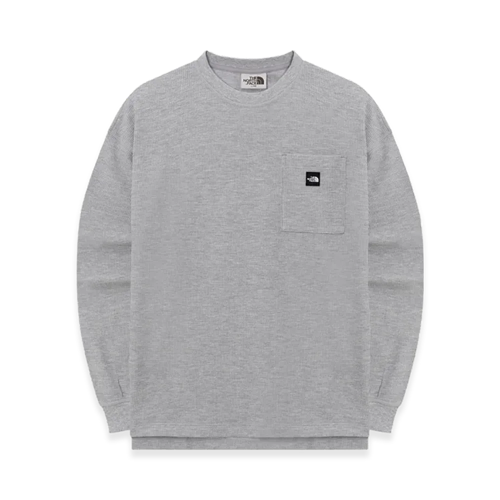 The North Face Waffle L/S Round T-Shirt - 25SS "Melange Grey"