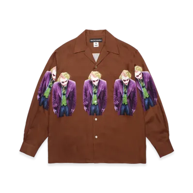 WACKO MARIA x The Dark Knight Trilogy S/S Hawaiian Shirt "Brown"