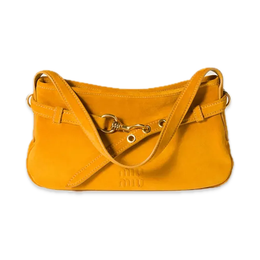 MIU MIU Aventure Suede Bag "Mustard Yellow"