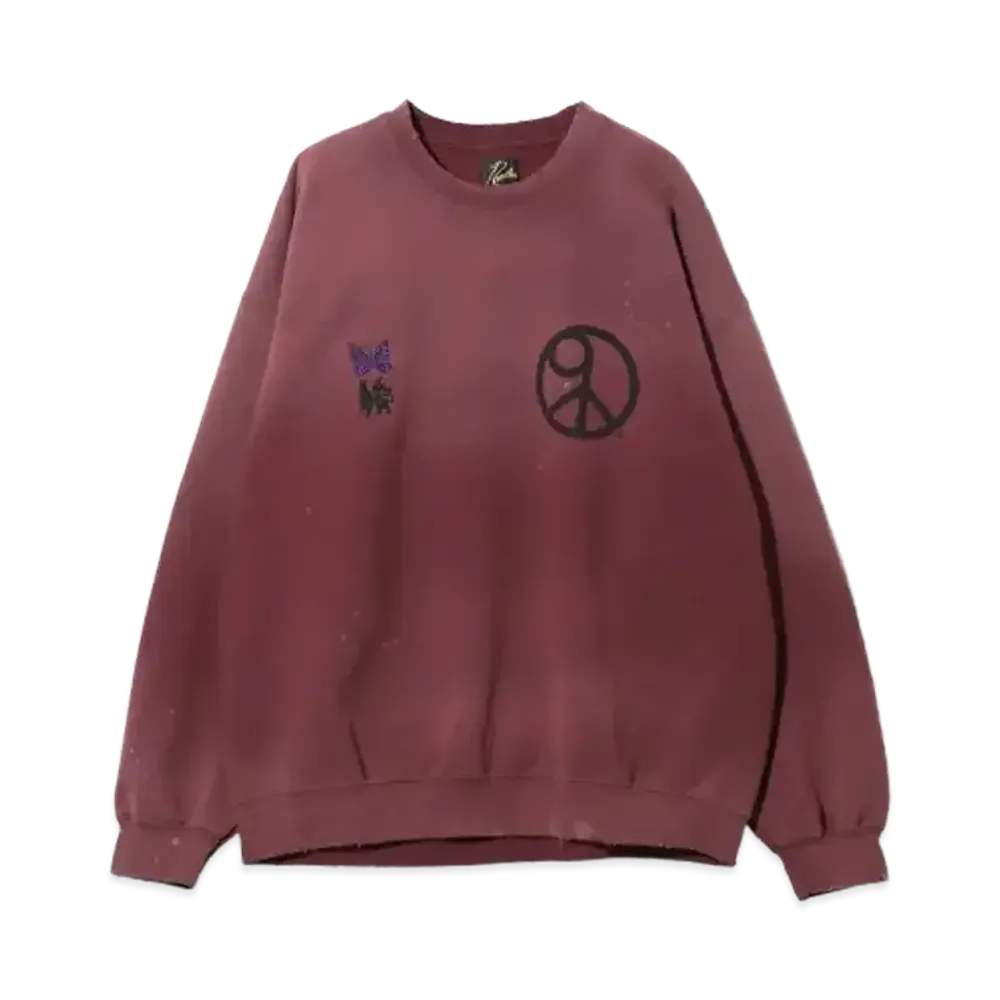 NEEDLES x Sasquatchfabrix. Slowgun Sweat "Peace To World" / Solid "Red"