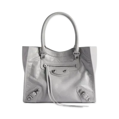 BALENCIAGA Women's Le City Tote Bag Mini "Light Grey"