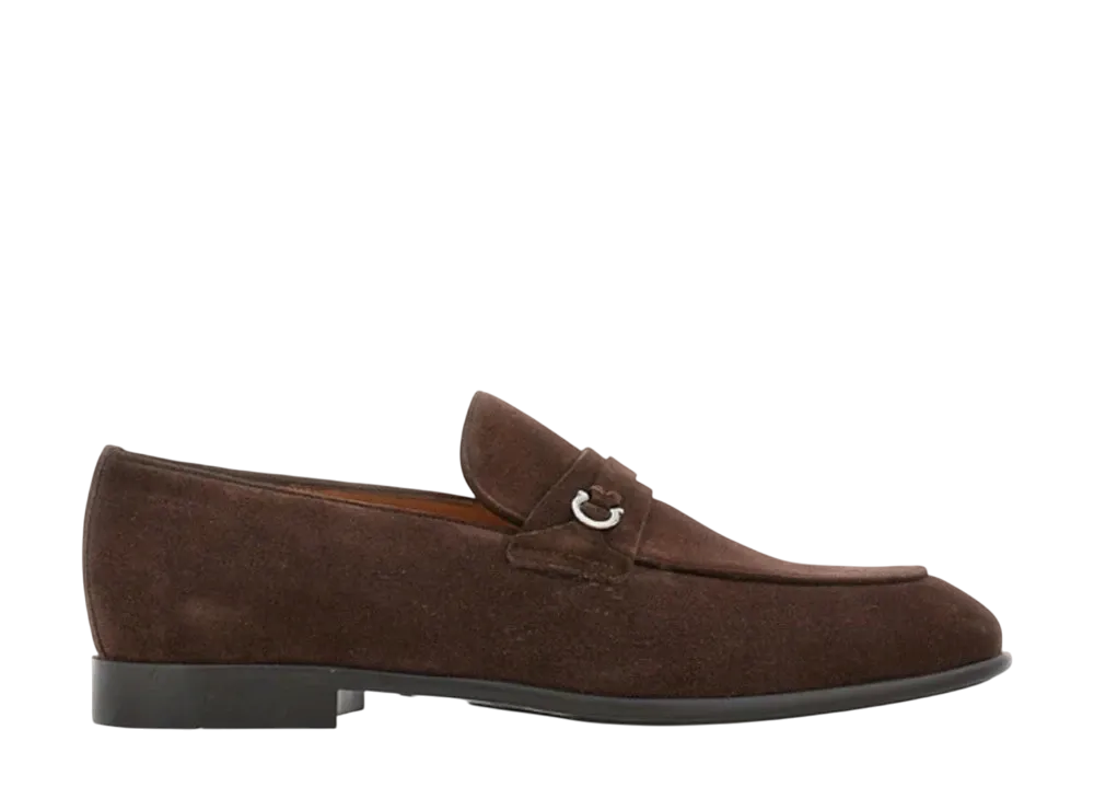 Salvatore Ferragamo Moccasin With Gancini Ornament "Dark Brown"