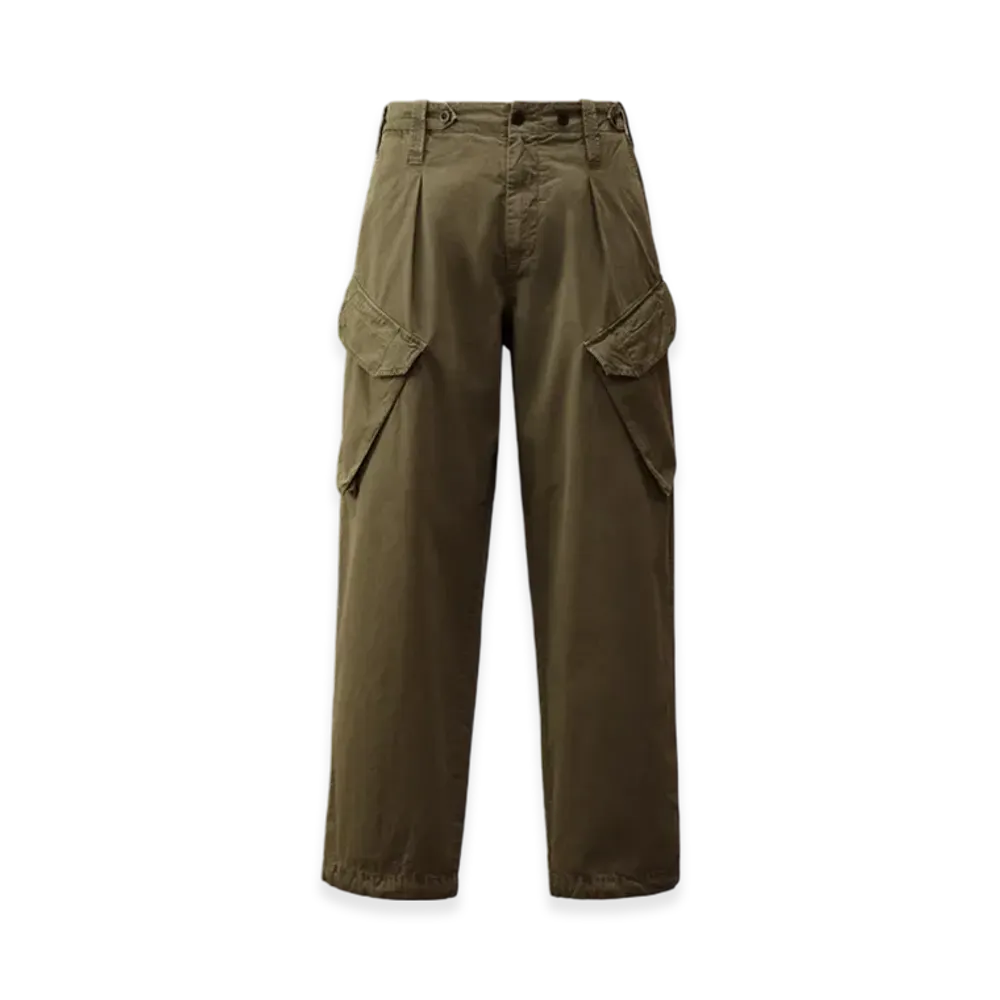C.P. Company Cotton Gabardine Loose Cargo Pants "Thyme Green"