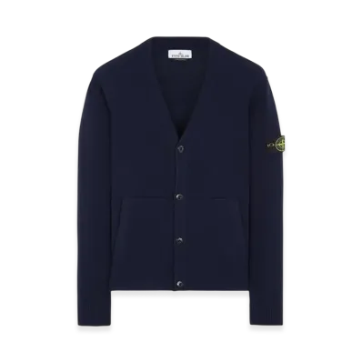 Stone Island 545B6 Geelong Wool Cardigan Knit - 23FW "Navy Blue"