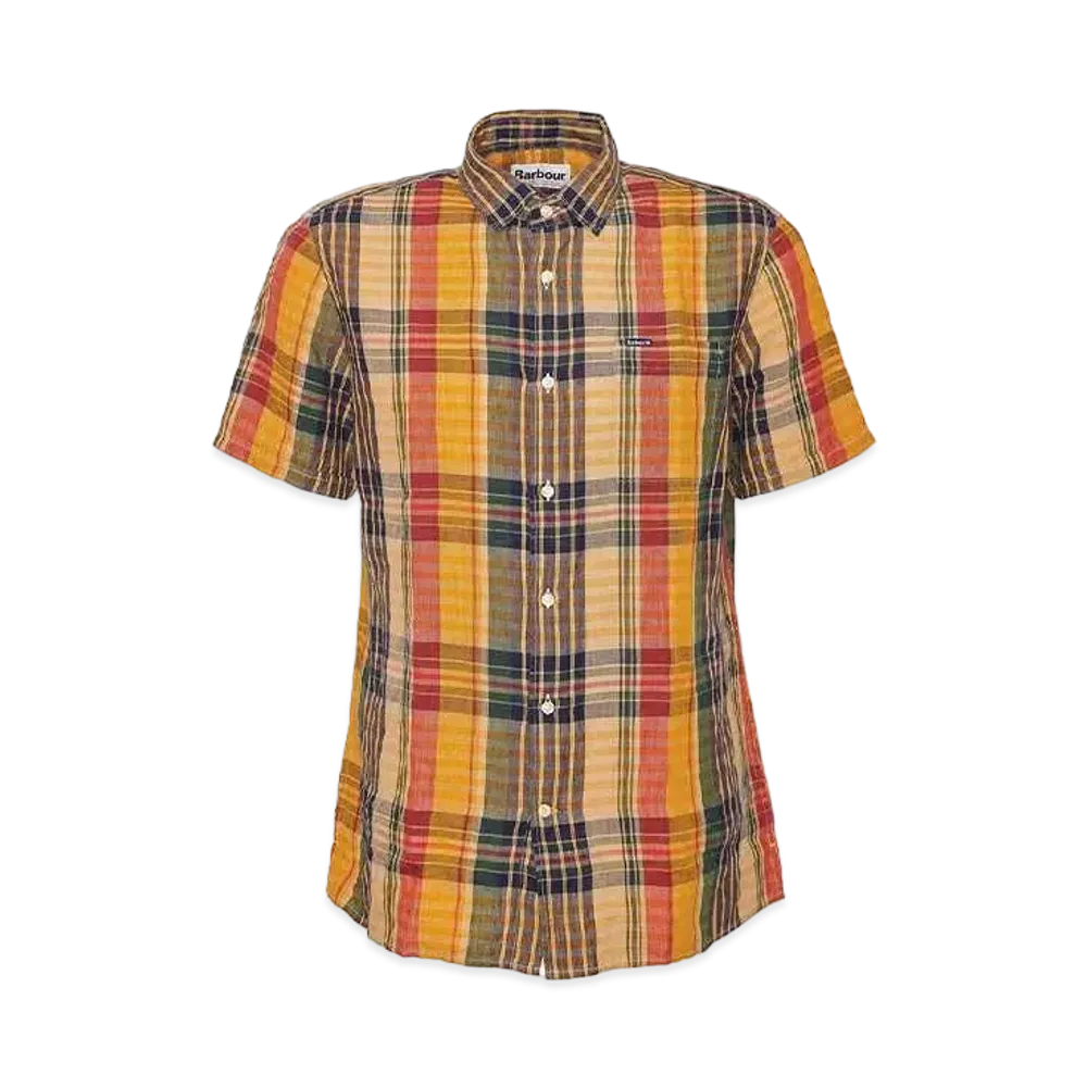 Barbour Weymouth Madras Check Short Sleeve Shirt (Regular Fit) "LBGE"