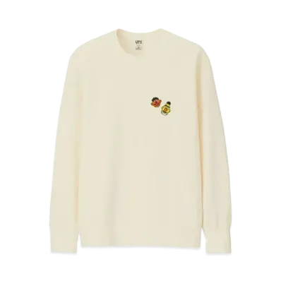 KAWS x Uniqlo x Sesame Street Bert & Ernie Heads Sweatshir "Natural"