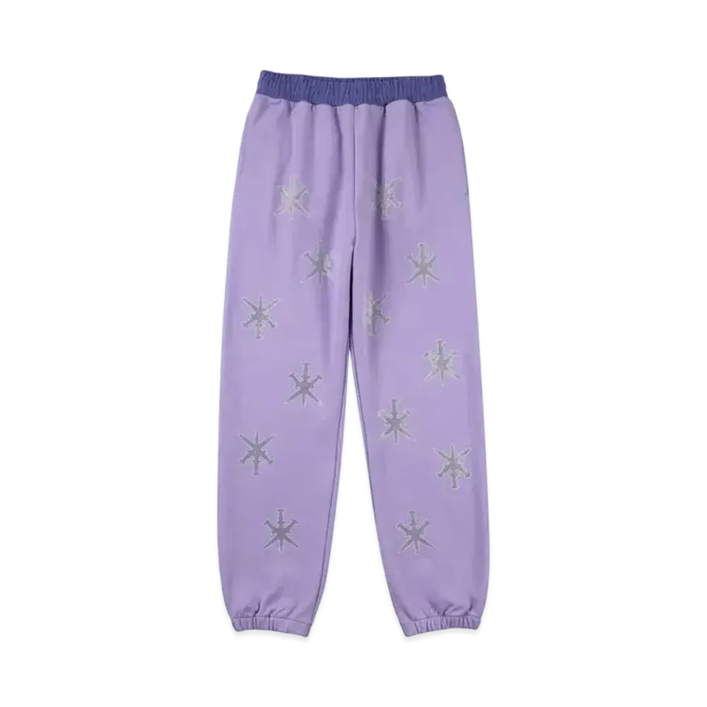 Unknown London Panel Mix Dagger Rhinestone Jogger "Purple"