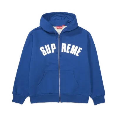 Supreme Arc Thermal Lined Zip Up Hooded Sweatshirt "Royal"