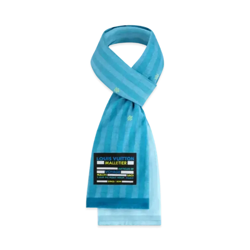 Louis Vuitton Damier Stripes Stole "Blue"