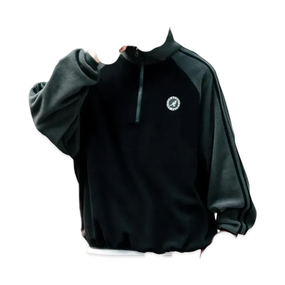 KANGOL Rocky Monroe Exclusive Micro Fleece Half Zip Sweatshirt "Black2"