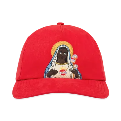 DENIM TEARS Black Mary Cap "Red"