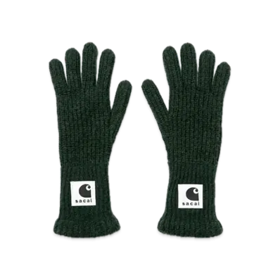 sacai x Carhartt WIP Wool Knit Gloves "Green"