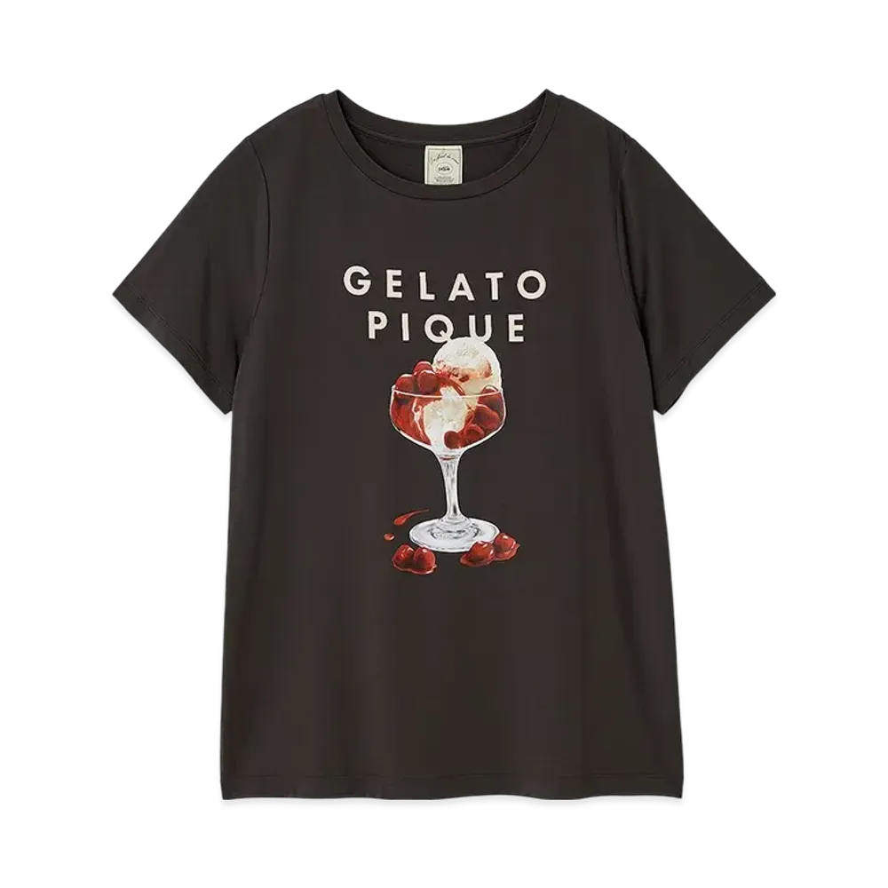 GELATO PIQUE Cool Touch Sensation Cool Rayon Dessert Logo T-Shirt "Charcoal Gray"