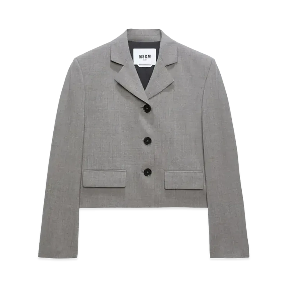 MSGM Gray Virgin Wool Boxy Jacket "Gray"
