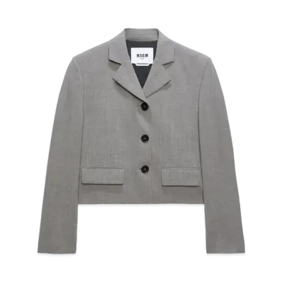 MSGM Gray Virgin Wool Boxy Jacket "Gray"
