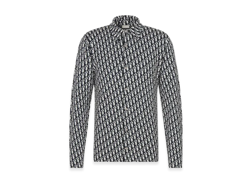 Dior Overshirt Dior Oblique Cotton Knit "Beige/Navy Blue"