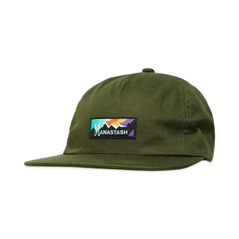 MANASTASH RAINBOW LOGO CAP "OLIVE"