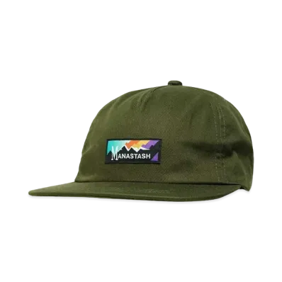 MANASTASH RAINBOW LOGO CAP "OLIVE"