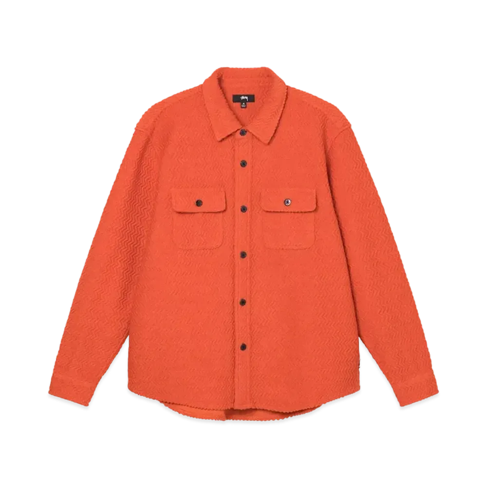 Stussy TEXTURED WOOL CPO LS SHIRT "Orange"