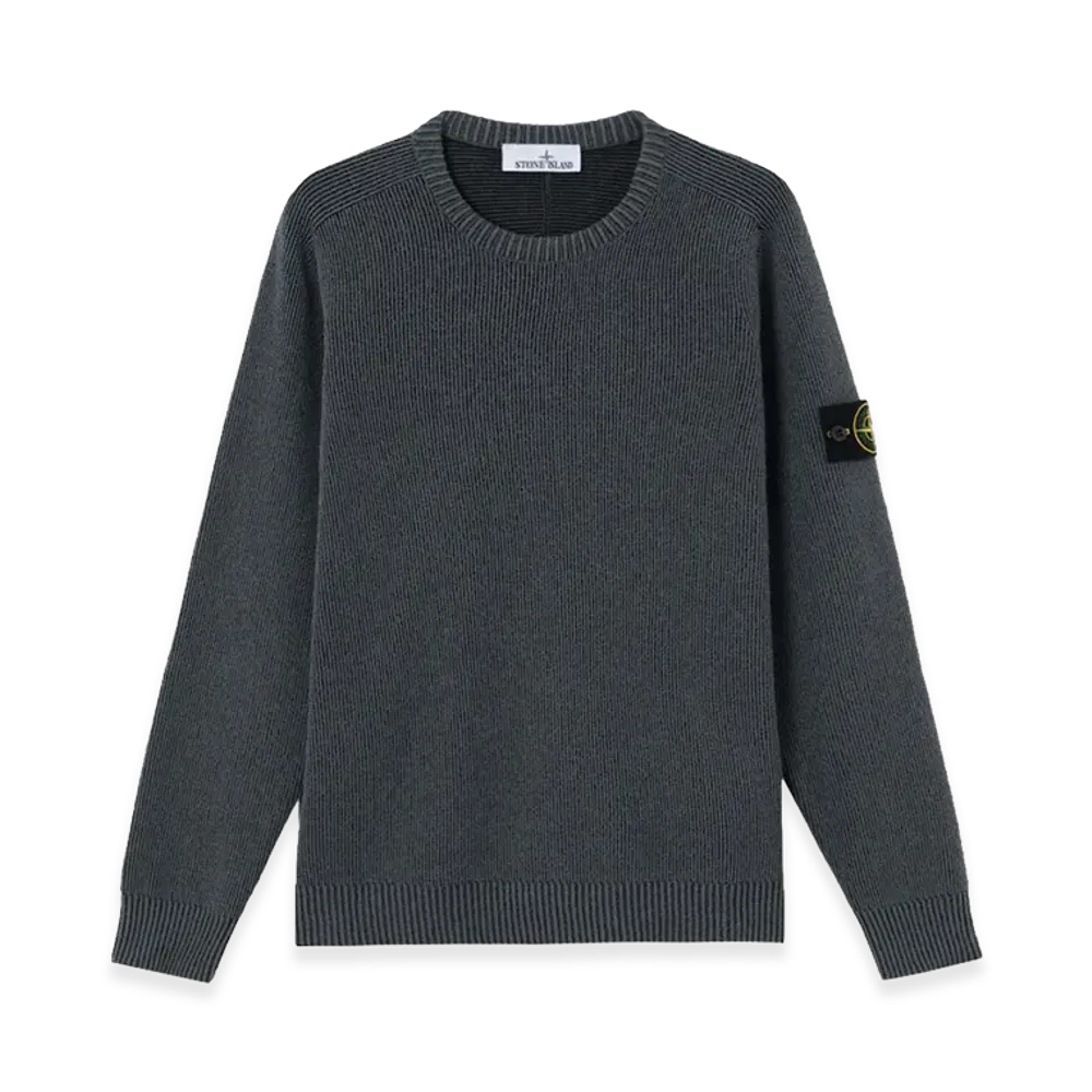 Stone Island 5100033 Plated Rib Cotton Boucle "Charcoal Grey Melange"