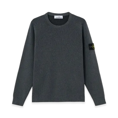 Stone Island 5100033 Plated Rib Cotton Boucle "Charcoal Grey Melange"
